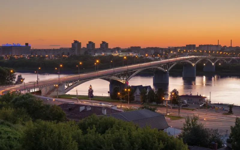 Огни ночного Нижнего Новгорода